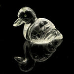 Load image into Gallery viewer, Crystal Quartz Duck Carving: Handmade Gemstone Bead (22x30mm)