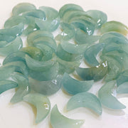 2,3,4,5 Pcs Natural Aquamarine Hand Carved Moon Shape Briolettes, Carved Moon Shape Gemstone For Jewellery, Moon Shape Briolettes 17mm