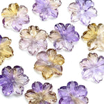 Load image into Gallery viewer, Beautiful Natural Ametrine Carved Flower, Hand Carved Flower Shape Gemstone, 18 mm Naturally Carved Flower for Jewelry, Carved Crystal