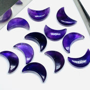 Natural Amethyst Moon Shape Beads, Purple Amethyst Moon Shape Charms, Faceted Moon Briolette's for Jewelry Making, 17 MM