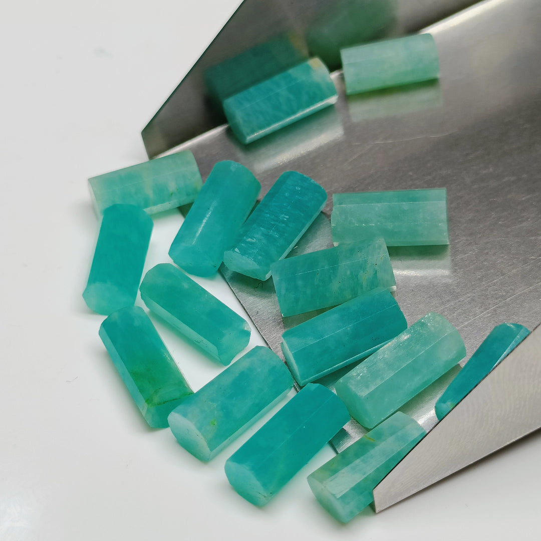 2,3,4,5 pcs AAA Quality 100% Natural Amanzonite Faceted Pipe Shape Loose Gemstone, Loose Gemstone, Gemstone For Jewlery 10X6 mm