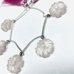 Load image into Gallery viewer, 5 Pcs 100% Natural AAA Quality Rose Quartz Flower Shape Beads Strand, Carved Gemstone, Beads Strand, Gemstone For Jewellery, 14 mm