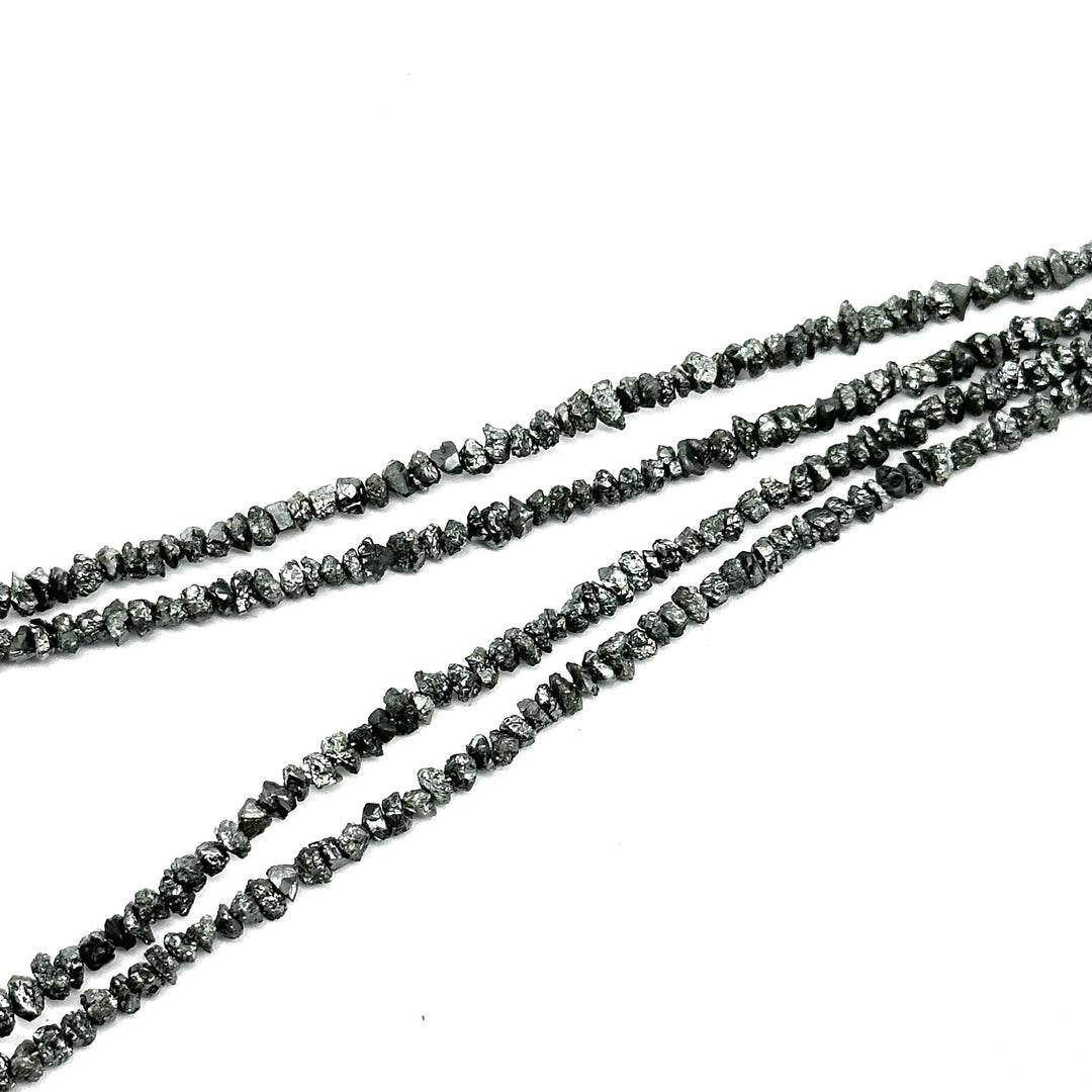 ROUGH DIAMONDS BEADS, Black Diamond Raw Uncut Beads, 1-2 mm Raw Diamond Beads, Black Diamond Nuggets Chips Beads, Diamond Rough Beads Strand