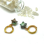 Load image into Gallery viewer, Pretty Labradorite Star Earrings, Gift For Girls, 10 MM Faceted Star Loop Earrings, Gift For Her, Star Shape Gemstone Jewelry For Gift