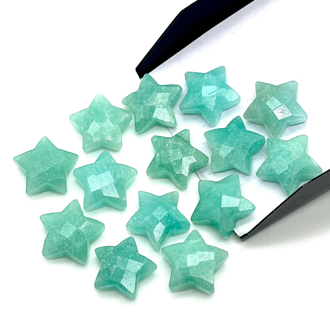 Natural Amazonite Star Shape Briolettes, AAA Amazonite Star Beads, Hand Carved Star for Crafts and Jewelry, Star Shape Charms, 15 MM