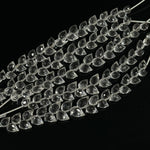 Load image into Gallery viewer, Natural Crystal Quartz Faceted Drop Shape Beads, 6X8 mm Faceted Crystal Briolette, Jewelry Making Side Cut Wholesale Earrings Beads, 4 Inch
