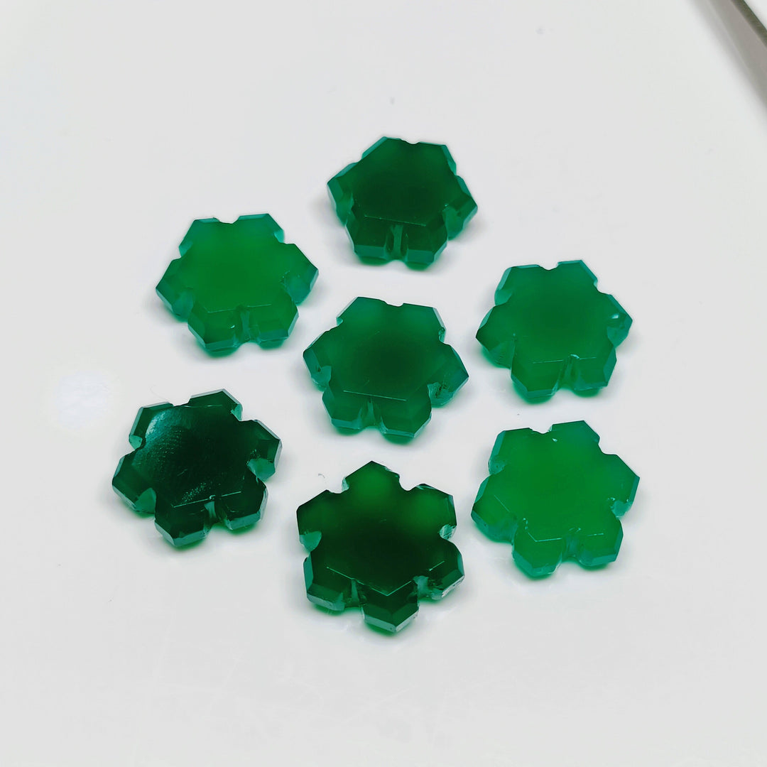 Natural Green Onyx Fancy Shape Hand Carved Gemstone, 15 MM Onyx Fancy Shape Carving Gemstone Beads for Jewlery, Carving Loose Wholesale Bead