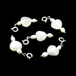 Load image into Gallery viewer, Natural White Moonstone and Pearl Charms, White Moonstone Heart Silver Charms, Gemstone Beads, Craft Making, 925 Silver Charms Wholesale
