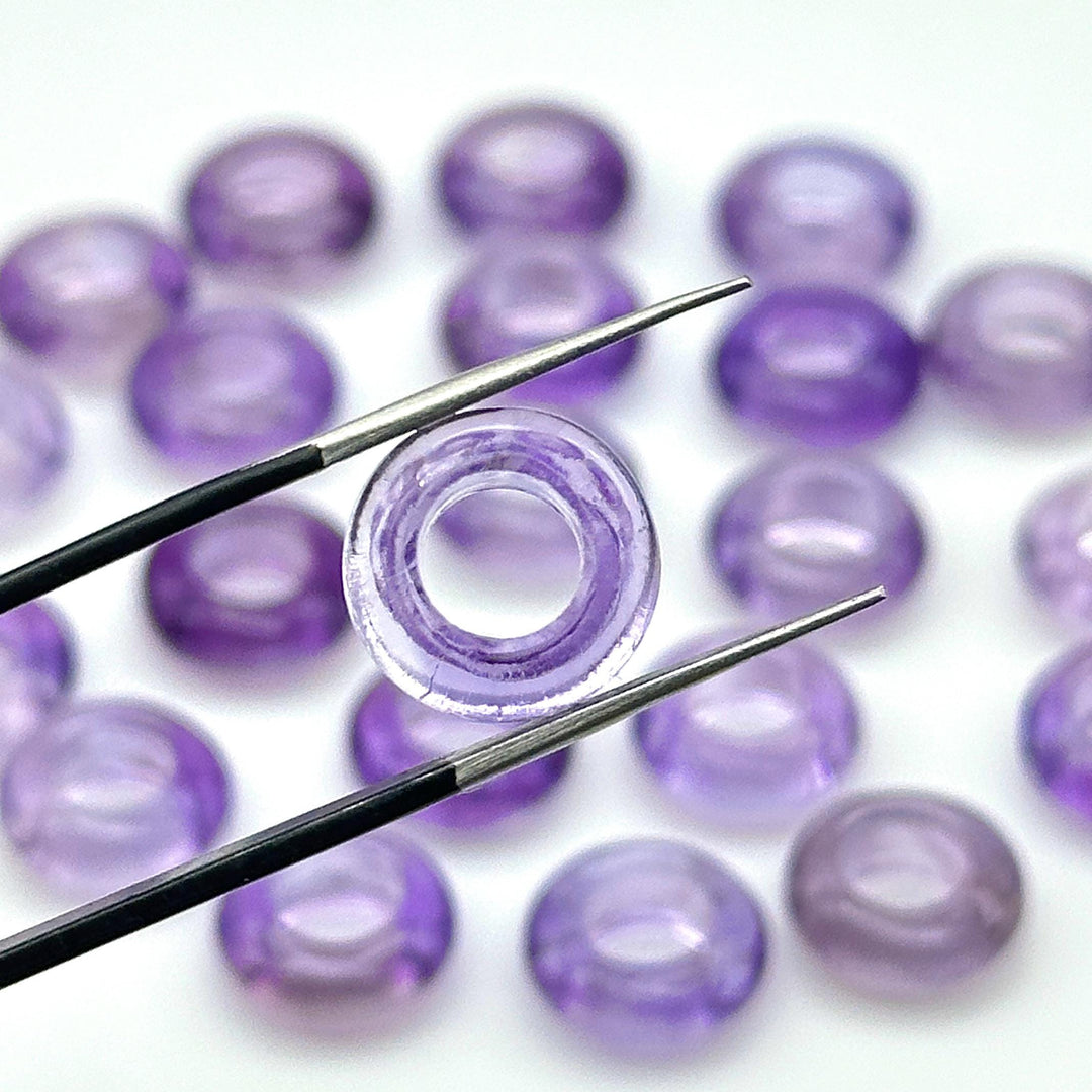 Dazzling Pink Amethyst Donut Shape Gemstones, Natural Pink Amethyst Donut Carving, Healing Gemstone Beads, 12 mm Purple Donut Smooth Beads
