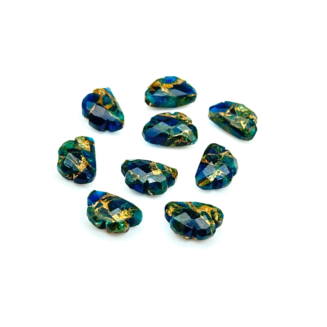 AAA Neon Turquoise Clouds Shape Beads, Blue Copper Turquoise Faceted Cloud Beads, Hand Carved Cloud Gemstone Beads For Jewelry, 12X9 MM