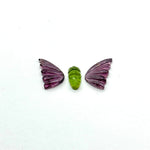 Load image into Gallery viewer, natural tourmaline Butterfly Shape Carving, Hand carved tourmaline Butterfly loose carving, carved butterfly  jewelry Making 22x11mm.