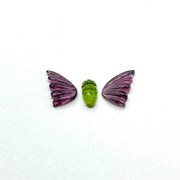 natural tourmaline Butterfly Shape Carving, Hand carved tourmaline Butterfly loose carving, carved butterfly  jewelry Making 22x11mm.