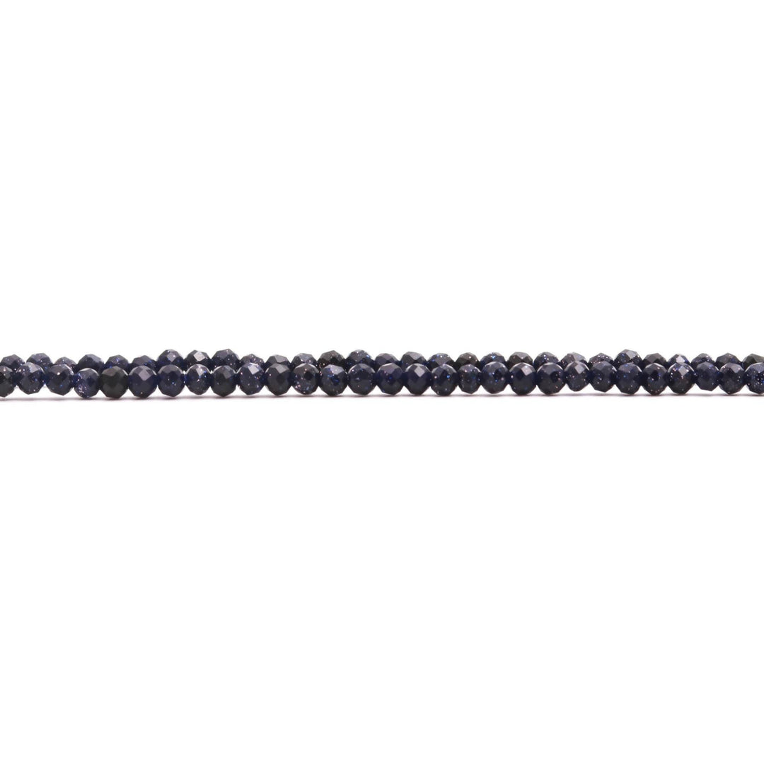 Pretty Blue Sunstone Round Beads, Micro Faceted Sunstone Mini Beads, 2 MM Beads for Jewelry, 13 Inches, Wholesale Beads, Necklace Making