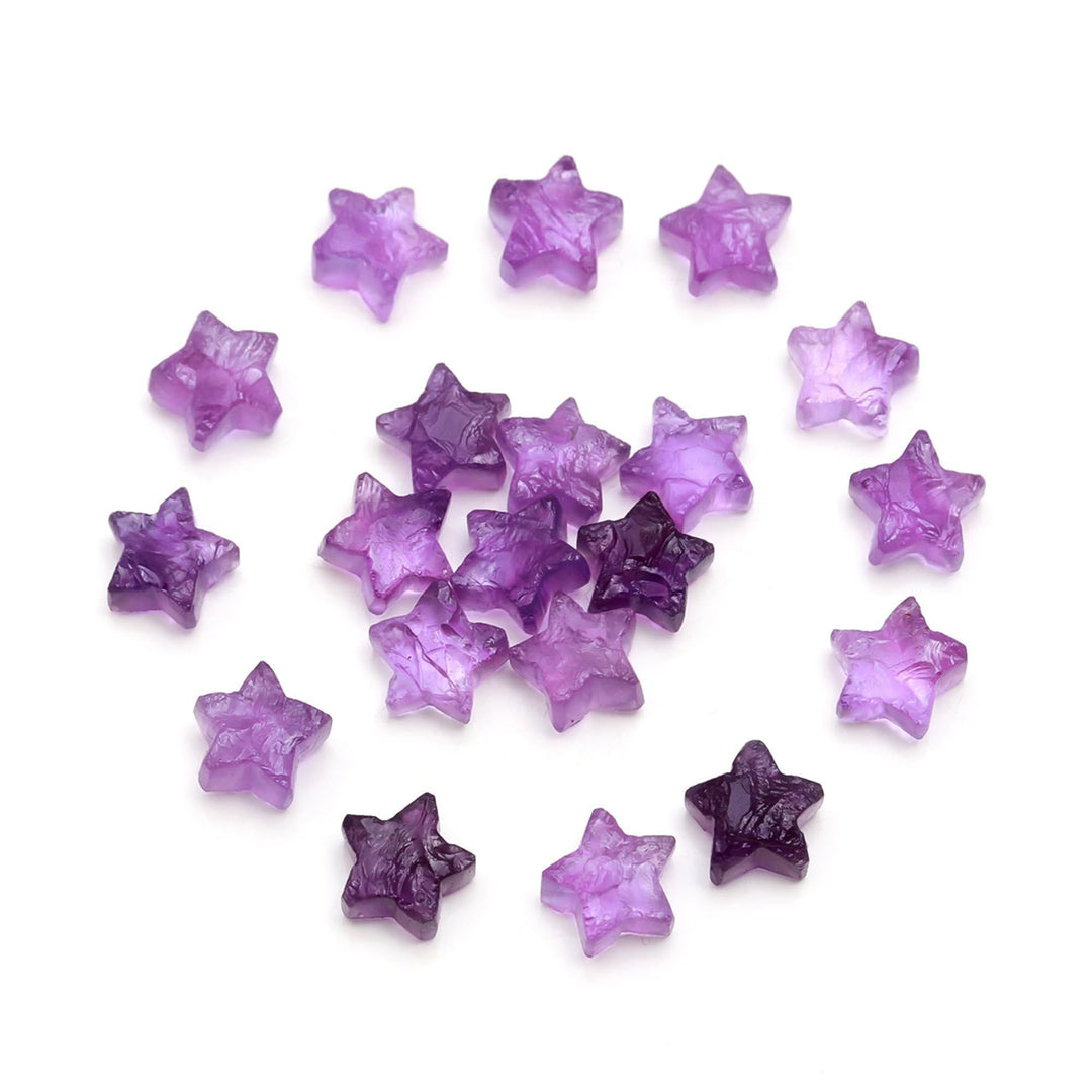 Raw Form Natural Amethyst Star Shape Beads, Amethyst Star Shape Gemstone For Jewlery, Loose Star Jewelry Beads 10 MM, Raw Stars Charm Beads