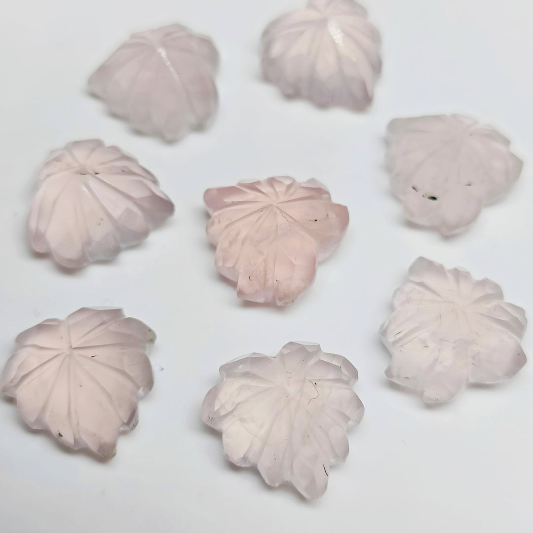 2,5,6,7,8,9,10 pcs Natural Rose Quartz Hand Carved Heart Shape, Carved Heart Shape Gemstone For Jewellery, Heart Shape Carving 10 mm