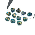 Load image into Gallery viewer, Neon Blue Mohave Turquoise Faceted Heart Shape Beads, Blue Copper Turquoise Heart Shape Carving Beads, 8 MM Heart Charm Gemstone Beads,