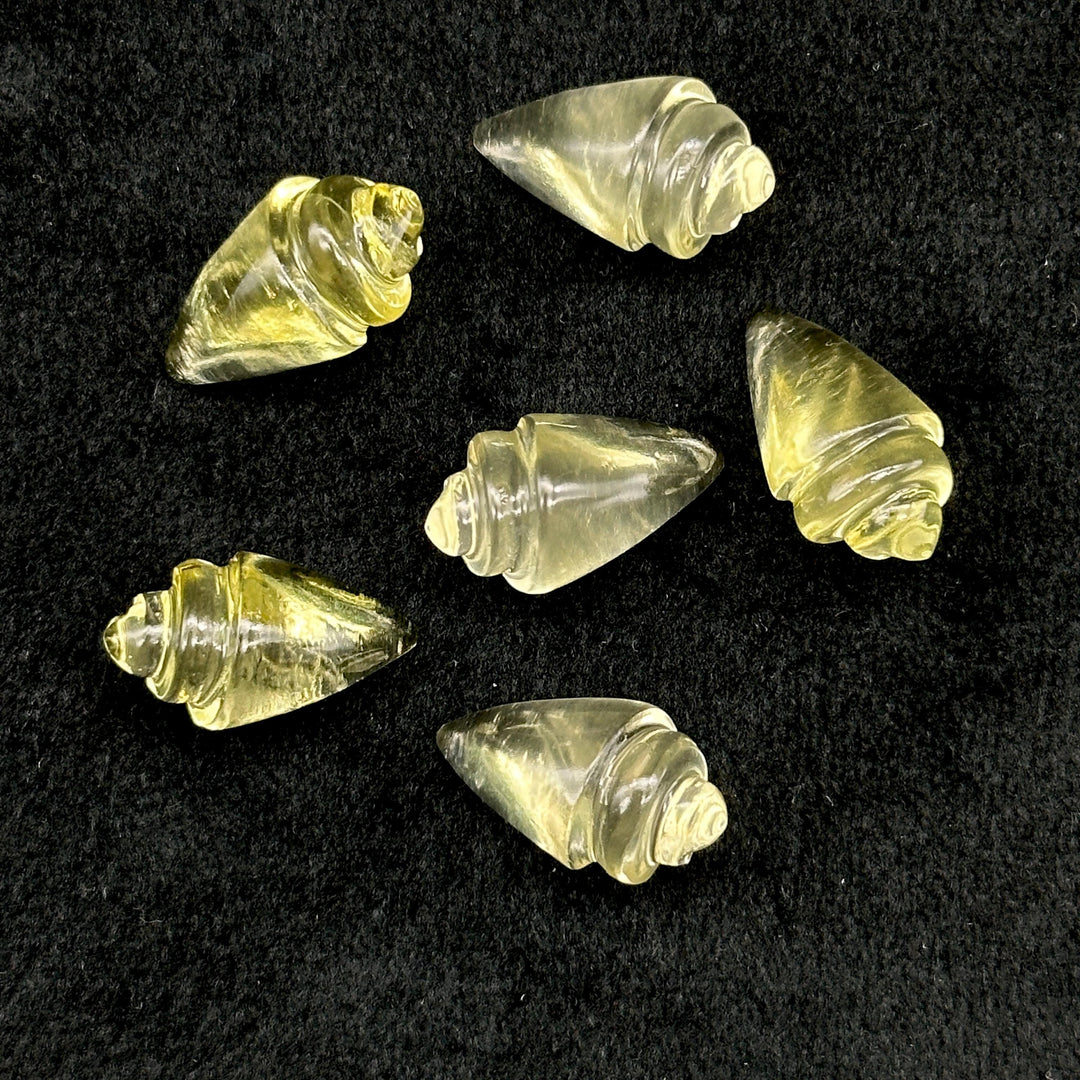 Natural Lemon Quartz Conch/Snail Shell Shape Carving, Lemon Quartz Hand Carved Shell Shape Gemstone Bead, 18X10 MM Beach & Snail Loose Shell