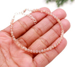 Load image into Gallery viewer, Natural Sunstone Handmade Bracelet, Faceted Red Sunstone Beaded Bracelet, Fancy Silver Gemstone Anklet for Girls, Gift for Valentines