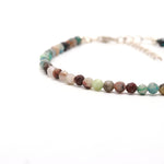 Load image into Gallery viewer, Dainty Chrysocolla Beaded Bracelet, Faceted Round Beads Bracelet, Gift for Her, 3 MM Beads Bracelet, 925 Silver Bracelet for Her