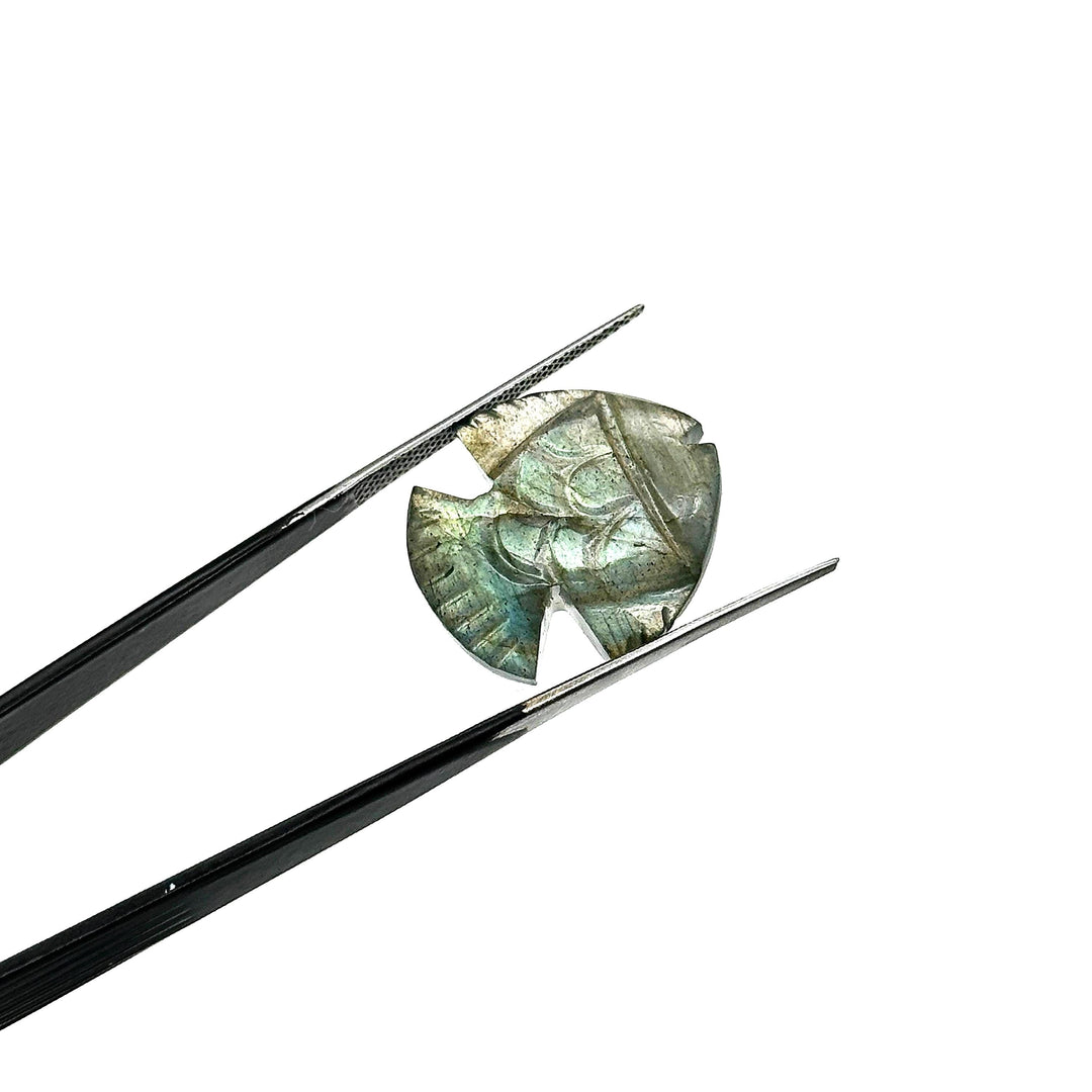 Carved Labradorite Fish Shape Gemstone, Flashy Labradorite Fish Shape Stone, 19X21 MM Loose Gemstone Fishes for Jewelry Making, Mermaid Fish