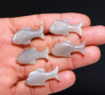 Load image into Gallery viewer, Gray Moonstone Dolphin Shape Carving, Natural Moonstone Fish Shape Beads, Jewelry Making Fish Charms, 28 MM, Loose Sea Carved Stone