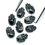 Load image into Gallery viewer, Natural Black Onyx Hamsa Shape Carved Stone, 25 MM Palm Shape Gemstone, Black Onyx Handmade Charms, Jewelry Making Hamsa Charm Beads