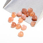 Load image into Gallery viewer, Natural Peach Moonstone Heart Shape Beads, Orange Moonstone Heart Shape Charms, Mini Plain Heart Briolette's for Jewelry Making, 8 MM
