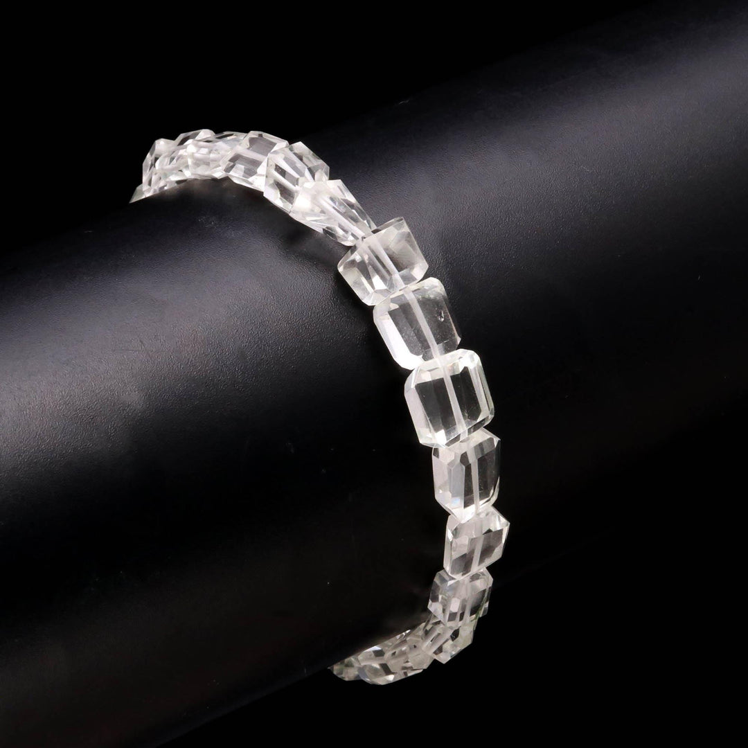 AAA Crystal Quartz Faceted Tumble Beads Bracelet, Crystal Quartz Nuggets Shape Beads Bracelet, Jewelry Gifts, Fancy Jewelry for Girls, 8 MM