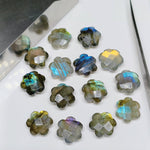 Load image into Gallery viewer, 2,3,4,5 Pcs Natural Labradorite Hand Carved Flower Shape, Carved Flower Shape Gemstone For Jewellery, Flower Shape Gemstone, 10 mm