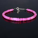 Load image into Gallery viewer, Amazing Pink Lavendar Ethiopian Opal Beaded Bracelet, Flashy Faceted Rondelle Beads Bracelet, 4-4.5 MM Welo Opal Beads Bracelet For Women's