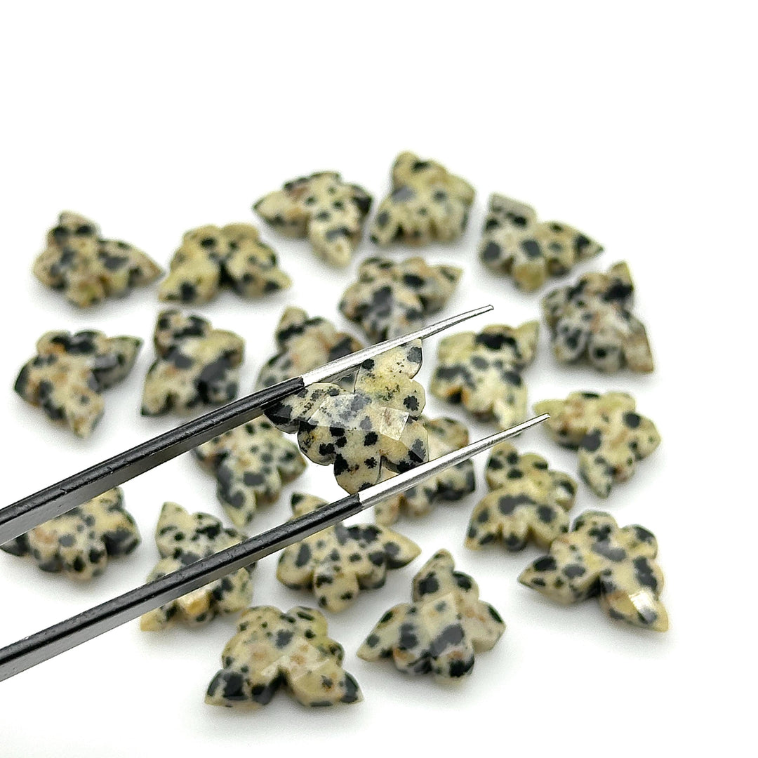 Natural Dalmation Jasper Butterfly Beads, Carved Gemstone Beads, Faceted Gemstone Carving Beads, Jewelry Making Wholesale Beads 14x10 MM
