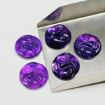 Load image into Gallery viewer, 1, 2,3,4,5 Pcs 100% Natural Amethyst face Shape Carving, Hand carved face shape Gemstone, carved Gemstone jewelry Making,18 mm