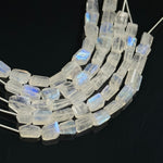 Load image into Gallery viewer, Flashy Rainbow Moonstone Tumble Shape Beads, Nuggets Shape Faceted Beads, 4" Strand, Blue Flashy Tumble Beads, Fancy Jewelry Making Beads
