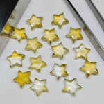 Load image into Gallery viewer, AAA Natural Citrine Star Shape Briolettes, Citrine Faceted Carved Star Shape Beads, Star Shape Gemstone Charms, 10 MM Yellow Star Beads