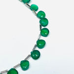 Load image into Gallery viewer, Natural Green Onyx Heart Shape Faceted Beads, Green Onyx Briolettes Beads For Jewelry, 7 mm Heart Shape Beads For Earrings Making, 8" Strand