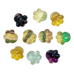 Load image into Gallery viewer, AAA+ Quality Rainbow Fluorite Hand Carved Dog Paw, Gemstone Paw Carving, 13 MM Paw Charm, Dog Cute Paws for Jewelry, Dog Jewelry Beads