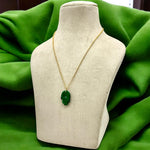 Load image into Gallery viewer, Amazing Malachite Hamsa Necklace, Hand Shape Gemstone Hamsa Necklace For Gift, Reiki Healing Jewelry, 25 MM Hand Necklace For Her