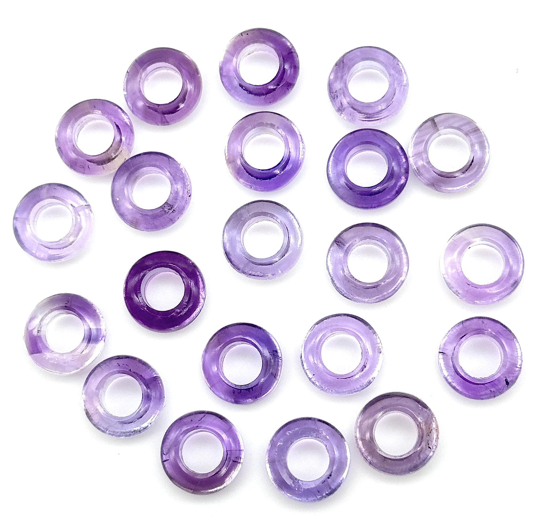 Dazzling Pink Amethyst Donut Shape Gemstones, Natural Pink Amethyst Donut Carving, Healing Gemstone Beads, 12 mm Purple Donut Smooth Beads