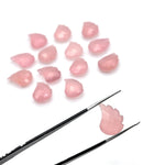 Load image into Gallery viewer, AAA Pink Chalcedony Leaf Shape Beads, Hand Carved Leaf Shape Briolette's, Faceted Fancy Carvings for Jewelry, 11X15 MM, Wholesale Beads