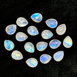 Load image into Gallery viewer, AAA+ Natural Rainbow Moonstone Faceted Pear Shape Beads, 9X12 MM Flashy Moonstone Briolette's Beads, Matched Pairs, Jewelry Making Beads