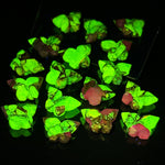 Load image into Gallery viewer, Neon UV Light Beads, Neon Green &amp; Purple Copper Turquoise Butterfly Beads, Faceted Butterfly Gemstone, Neon Turquoise Carving Beads 14x10 MM