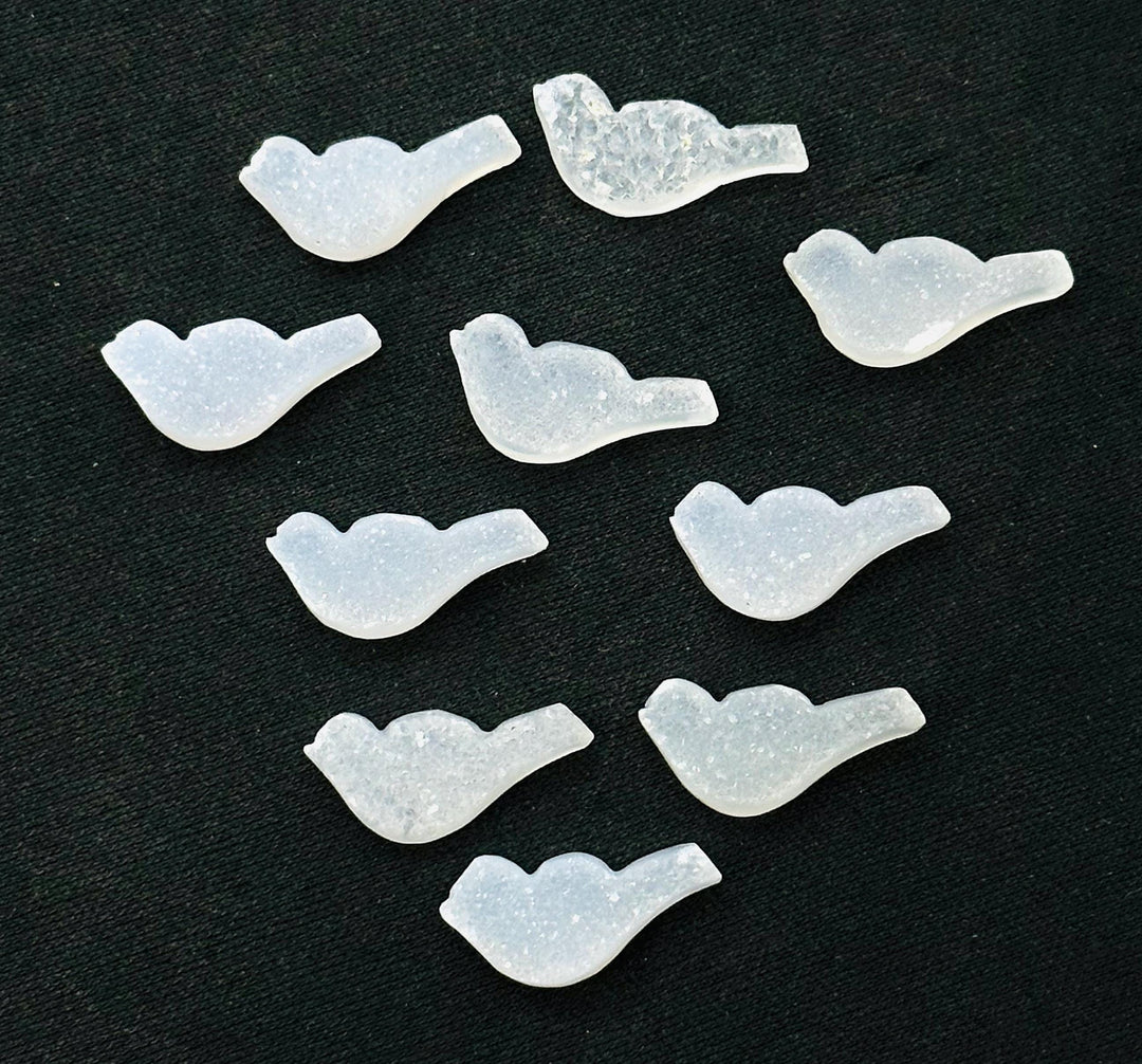 Natural Druzy Hand Carved Bird Shape, Carved Bird Shape Gemstone For Jewlery, Bird Shape Gemstone, 18x7 mm, Little Bird Charms