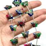 Load image into Gallery viewer, Colorful Mohave Turquoise Butterfly Beads, AAA Turquoise Faceted Butterfly Gemstone Briolette's, Butterfly Charms For Jewelry 14x10 MM