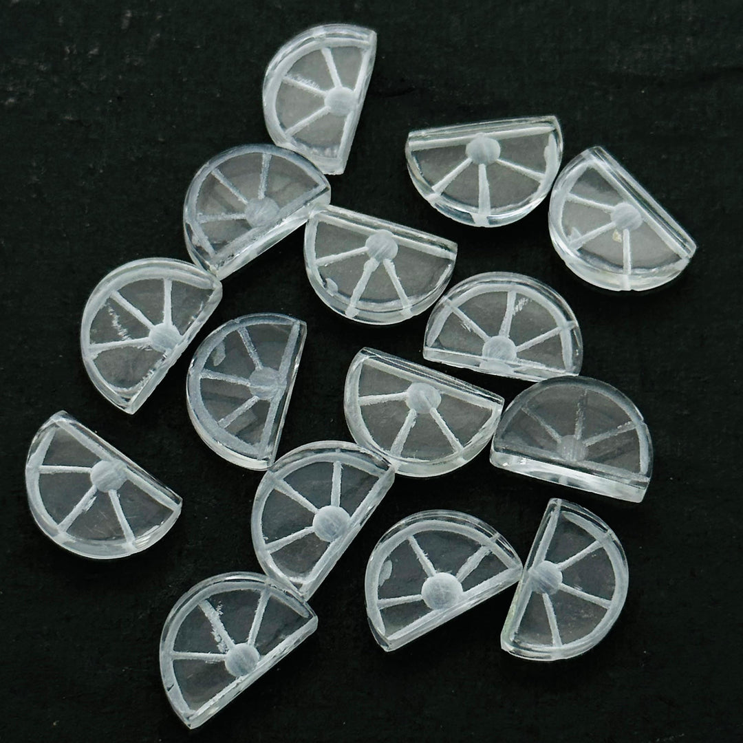 Natural Crystal Quartz Fruit Shape Gemstone, Half Lemon Slices Shape Gemstone, Hand Carved Beads, 13x9 MM, Jewelry Making Loose Gemstone