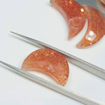 Load image into Gallery viewer, 2,3,4,5,6 Pcs Natural Red Sunstone Moon Shape Gemstone, Faceted Hand Carved Moon loose gemstone , Moon Shape Gemstone ,17 mm