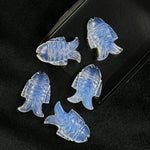 Load image into Gallery viewer, Natural Opalite Fish Carving Gemstone, Hand Carved Fish Shape Gemstone, Opalite Crystal 17X26 MM, Carved Opalite Fish Charm Best For Jewelry