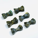 Load image into Gallery viewer, 2,3,4,5 Pcs Natural Labradorite  Hand Carved Bow Shape, Bow Shape Gemstone For Jewellery, Bow Shape Gemstone, 12X6 mm