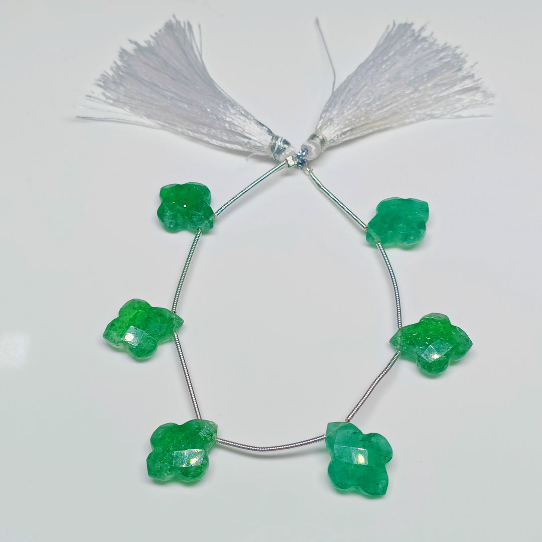 Amazing fancy shape beads strands 100% Natural 6 Pcs green strawberry fancy Shape Beads Strand, Faceted Beads, 17X14 mm