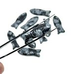 Load image into Gallery viewer, Natural Black Jasper Handmade Fish Carving, Fish Shape Carved Gemstone Briolette's, Jewelry Making Beads, 30 MM Loose Gemstone Fishes