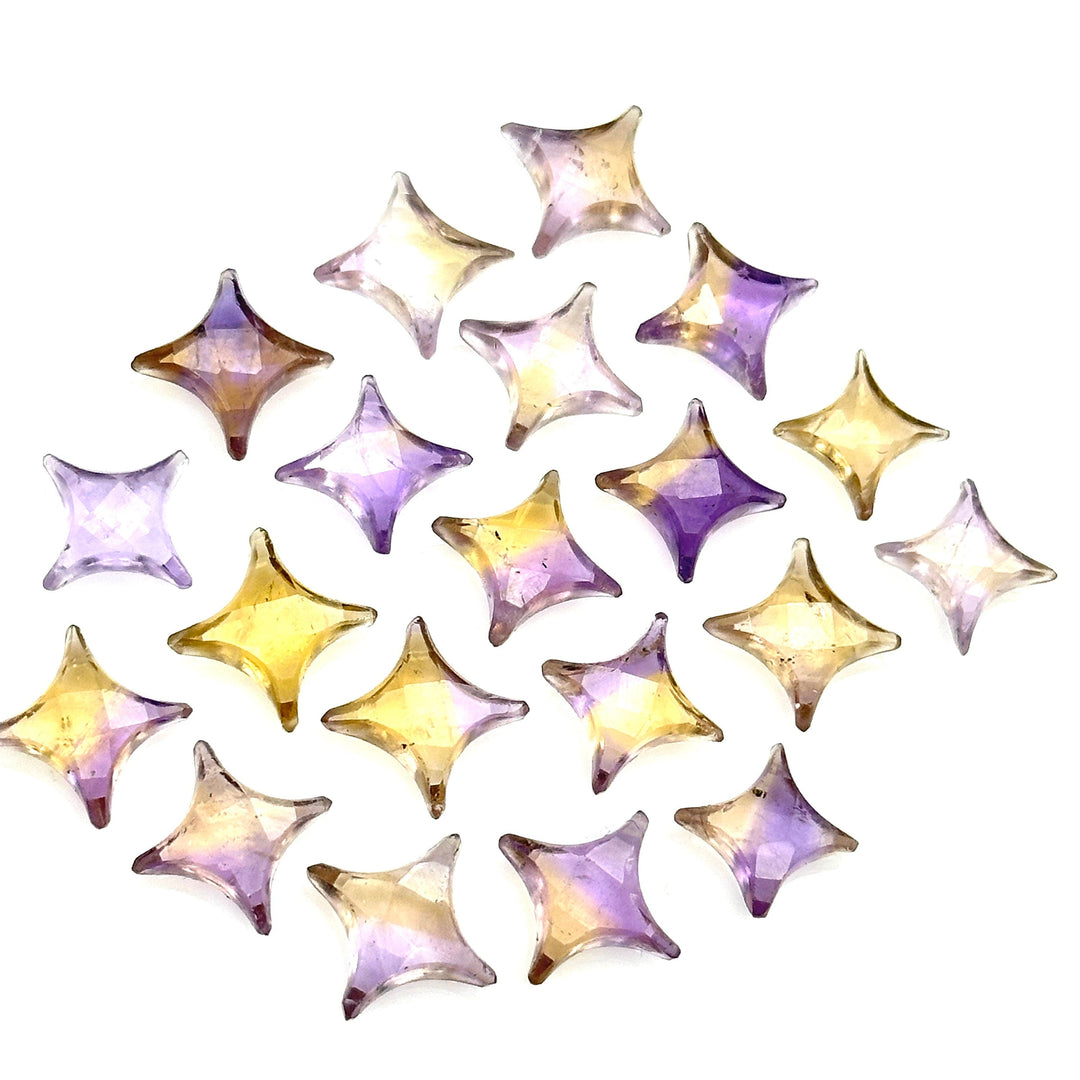 Natural Ametrine Ninja Star Shape Carving Beads, Fancy Star Shape Gemstone Beads, 11X15 MM Jewelry Making Star Shape Briolettes Loose Beads